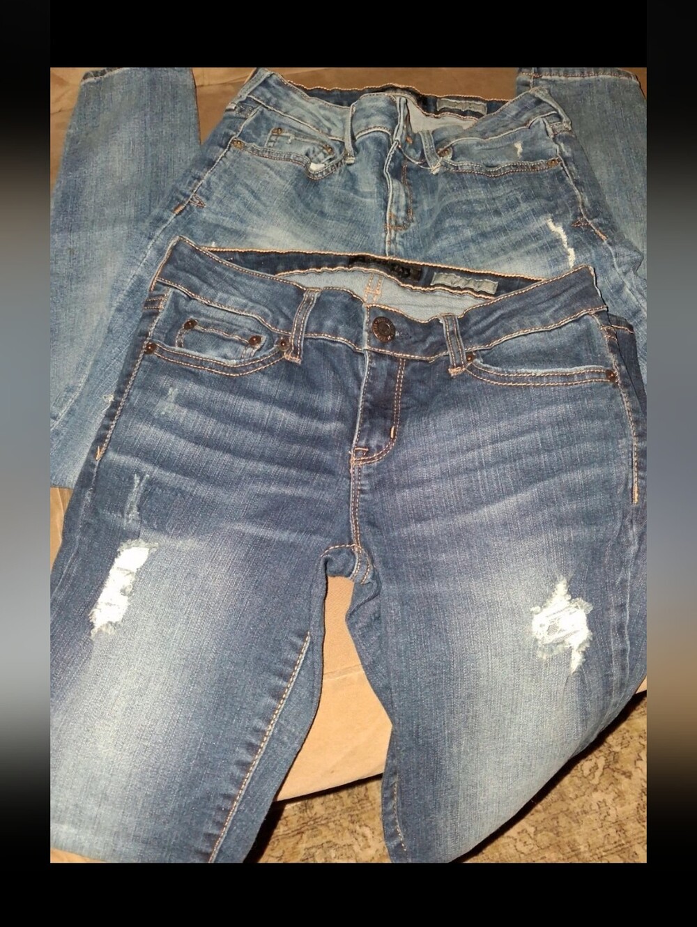 Aeropostale (2pr) Women’s Blue Distressed Skinny Jegging Jeans Size 4